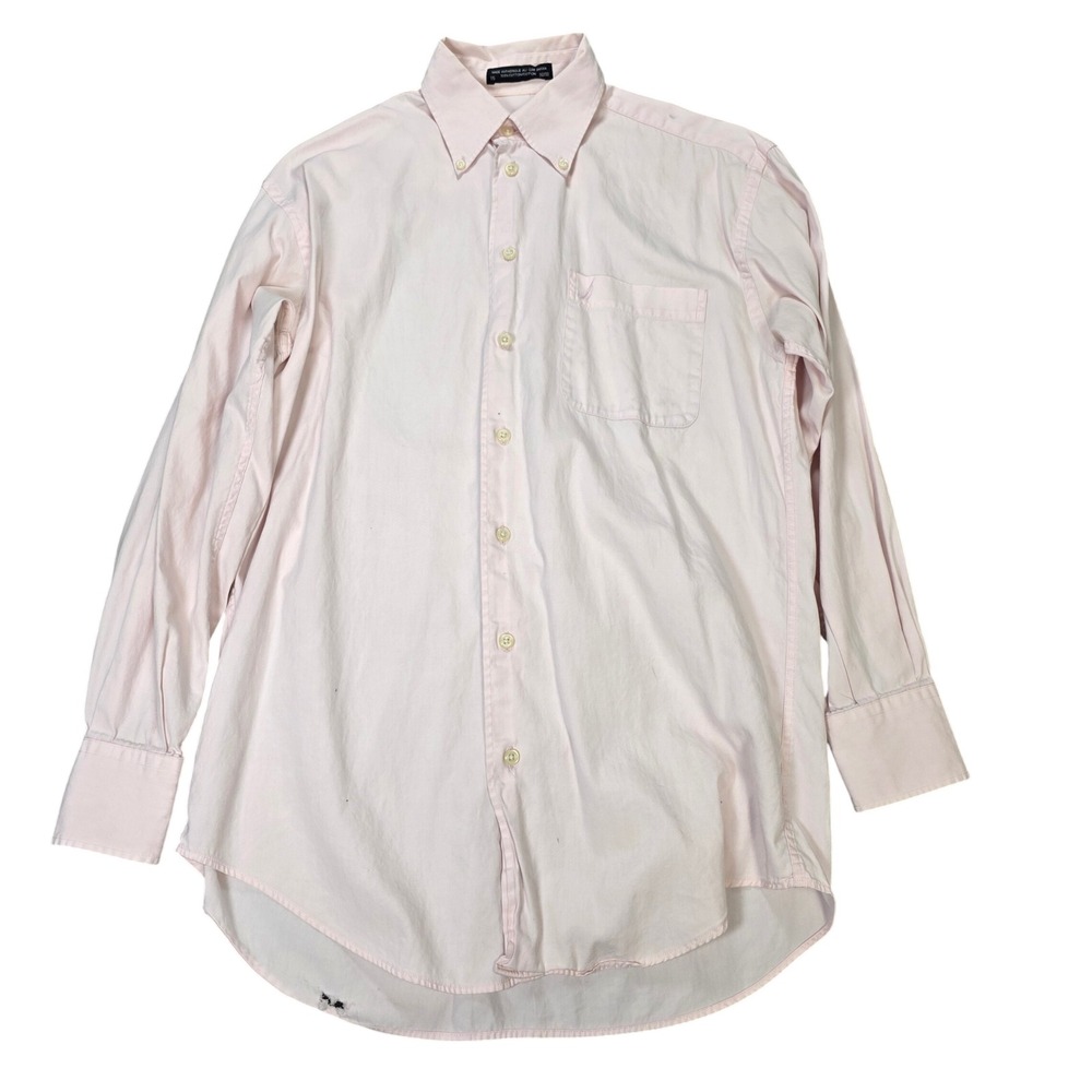 Nautica 80s 2 Ply Button Down Dress Shirt Men's Size 15 32/33 Pink Cotton